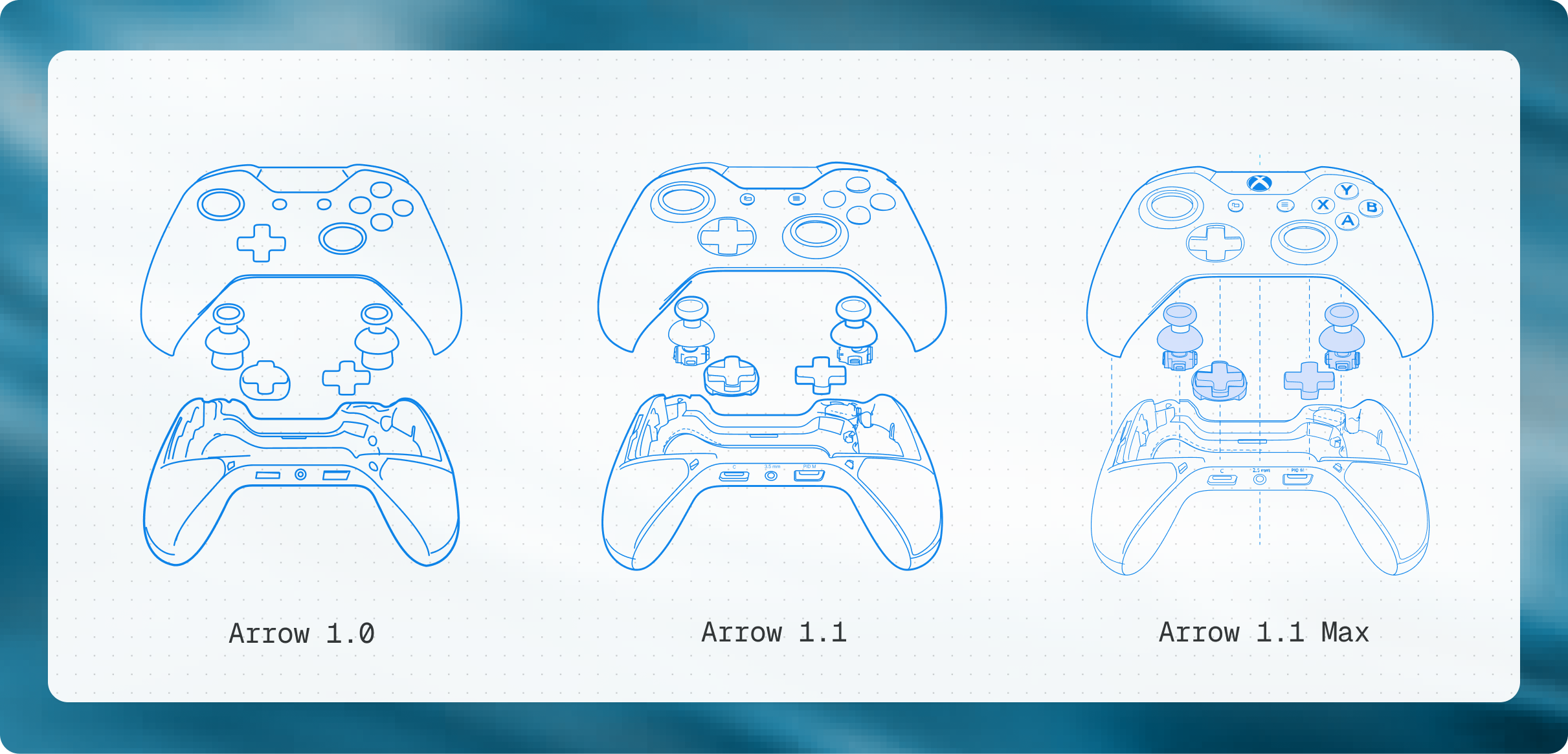 Xbox controller technical drawings